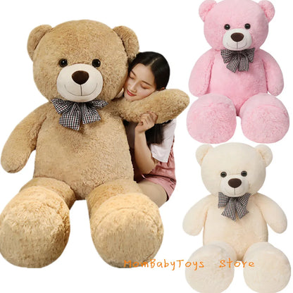 Giant 105cm Soft Teddy Bear Plush Toy - White, Pink, Brown Hugging Pillow Animal Cushion for Children’s Birthday Gift