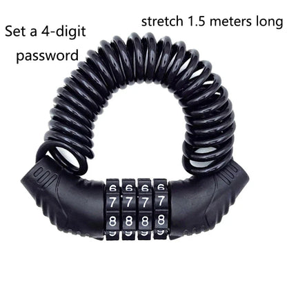 Universal Motorcycle & Bicycle Security Lock – Portable Helmet Password Wire Anti-Theft MTB & Road Bike Lock