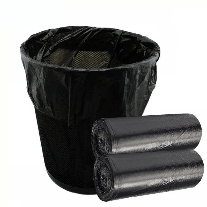 100pcs Black Household Rubbish Bags for Bathroom, Kitchen, and Trash Can - Disposable Plastic Garbage Bags