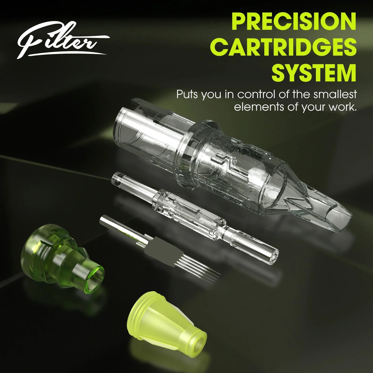 EZ Filter Venom Tattoo Needle Cartridges - Disposable Round Liner & Shader Needles