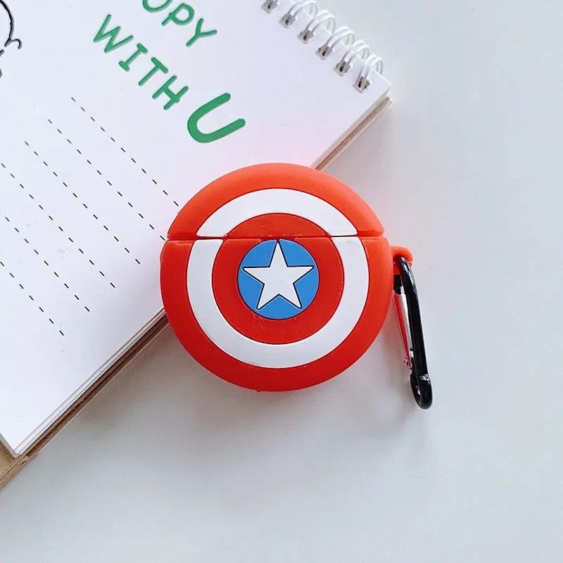 3D Cartoon Silicone Case for AirPods 1/2/3 & Pro/Pro 2 — Protective Wireless Earphone Cover with Hook