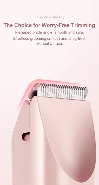 2-in-1 Dual-Head Electric Razor for Women – Painless Bikini Trimmer Wet & Dry Use with Detachable Heads