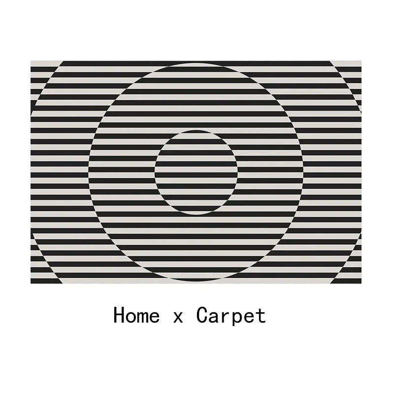 Light Luxury Black & White Plaid Rug — Fluffy Soft Carpet for Bedroom, Living Room, Study, and Home Decor
