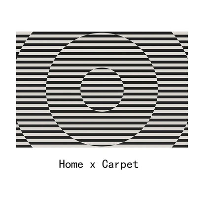 Light Luxury Black & White Plaid Rug — Fluffy Soft Carpet for Bedroom, Living Room, Study, and Home Decor