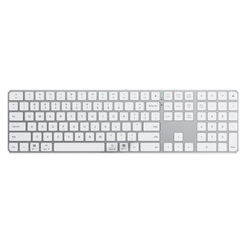 IFXLIFE Universal Wireless Bluetooth Keyboard – Rechargeable Slim Metal Frame Full-Size with Numeric Keys for Windows & macOS