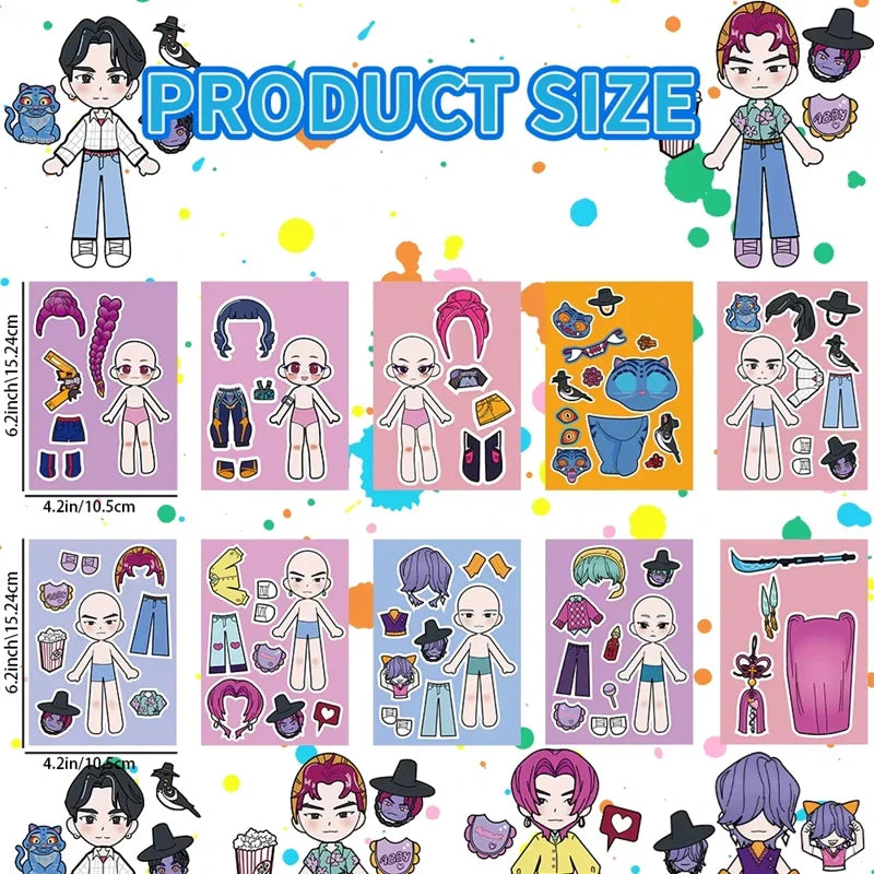 Kpop Demon Hunters Sticker Set — DIY Scrapbooking, Phone, Luggage & Skateboard Waterproof Decals