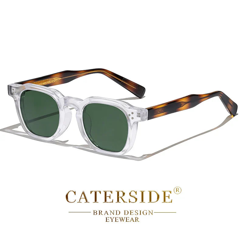 CATERSIDE Retro Punk Square Sunglasses – 2-Piece Fashion Set for Men & Women, Party & Festival Gift Glasses