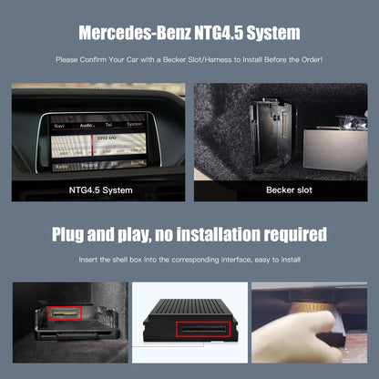Wireless CarPlay Module for Mercedes Benz - Suitable for A, B, C, E, CLA, GLA, GLK, ML, Sprinter NTG4.5 | Android Auto Navigation Becker