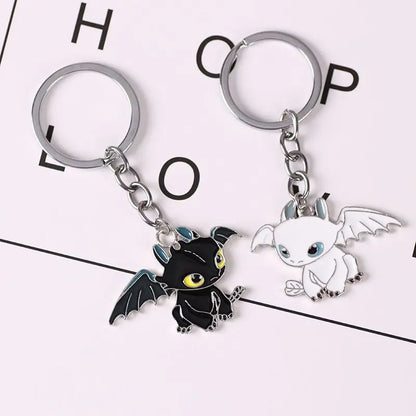 Cute Toothless Dragon Keychain – Cartoon Anime Couple Keyring, Valentine’s & Halloween Gift