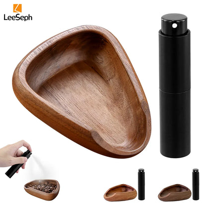 Leeseph Multifunctional Wooden Coffee Dosing Cup & Light Spray Bottle Barista Set – Enhance Your Coffee Brewing Experience