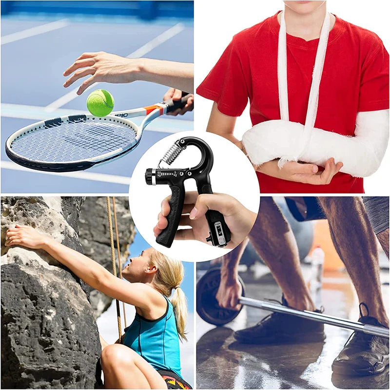 Adjustable Hand Grip Strengthener with Counter - 5-60kg Hand Grip Trainer for Wrist, Forearm, and Hand Exercise - Muscle Building