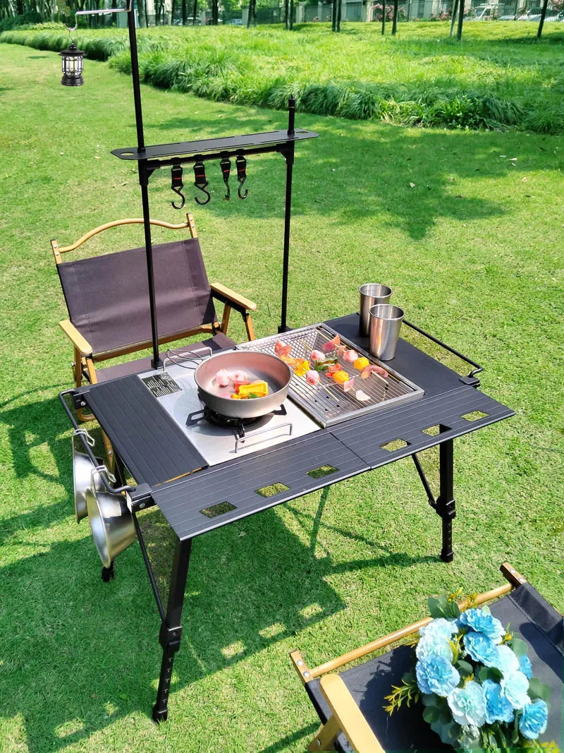 Lohascamping Folding Camping IGT Table – Lightweight Portable Roll Table with Adjustable Legs for BBQ, Desktop Burner & Backpacking