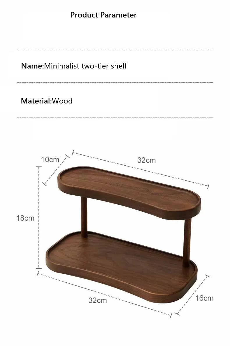 2-Tier Bamboo Makeup & Cup Organizer – Wooden Vanity Rack for Coffee Mugs, Counter & Kitchen Storage