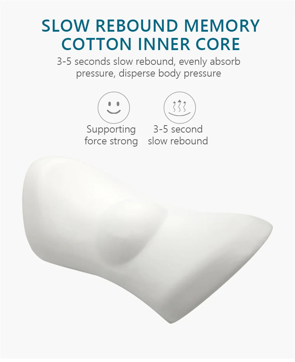 Breathable Memory Foam Lumbar Pillow — Car & Bed Cushion for Waist Support and Sleeping Comfort