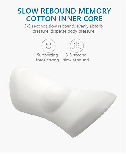 Breathable Memory Foam Lumbar Pillow — Car & Bed Cushion for Waist Support and Sleeping Comfort