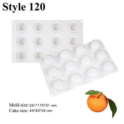 SHENHONG Silicone Fruit Mousse Cake Molds – Orange, Apple, Pear, Mango, Strawberry & Durian Dessert Decorating Tools