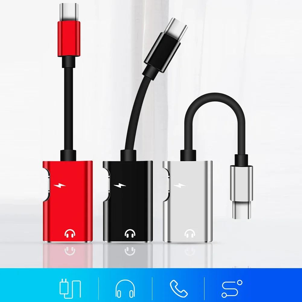 Type-C to 3.5mm Jack Adapter – Audio Splitter for Xiaomi, Huawei, USB-C Headphone Cable & Charger AUX Adapter