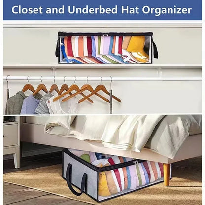 Collapsible Baseball Cap Storage Box - Large Capacity Multifunctional Hat Bag, Holds 40 Hats, Ideal for Dormitory and Bedroom