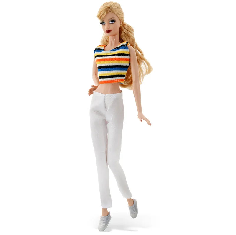 Fashion Doll Clothes for Barbie – Casual Dress, Pants & Trousers Outfit Accessories for Girls Gift Toy
