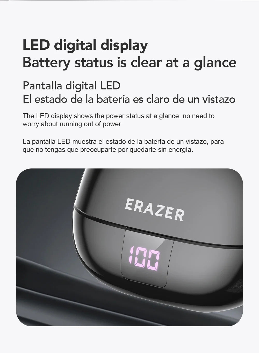 ERAZER XT66PRO Bluetooth Earphones – ASMR Headsets, DIY App, AI Translator, Wireless Earbuds with 13-Hour Battery Life & Display