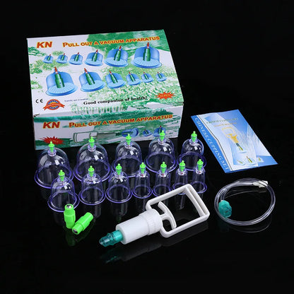 12/6 Pcs Jar Vacuum Cupping Set – Meridian Therapy & Acupuncture Suction Cups for Anti-Cellulite Body Massage