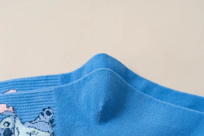 Disney Kawaii Stitch Cotton Socks - Medium Length Combed Cotton Socks, Perfect Birthday Gift for Girls & Boys
