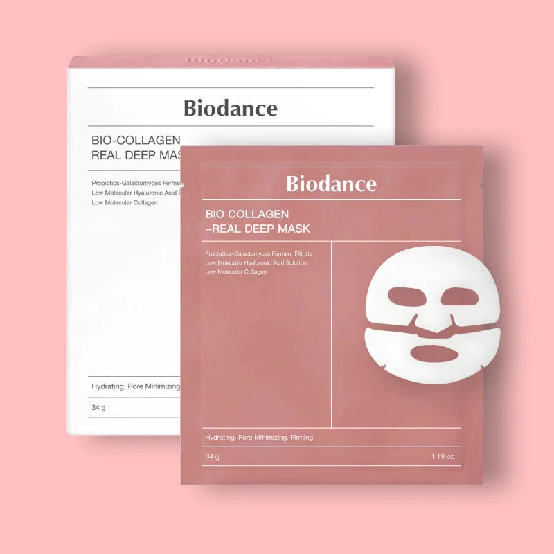 BIODANCE Bio-Collagen Deep Hydrating Gel Mask – Night Moisturizing Face Mask for Pore Care & Skin Elasticity (4 Pcs Box)