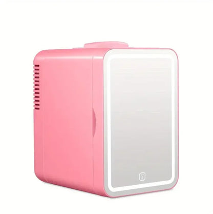 Cooseon 4L Mini Mirror Fridge – AC/DC Heated Cooling Beauty & Skincare Refrigerator, Portable Car Mini Fridge