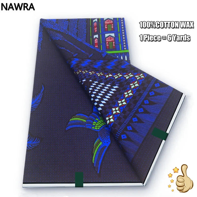 2026 African Real Wax Print Fabric - 100% Cotton Nigerian Ghana Style Pagne for Women