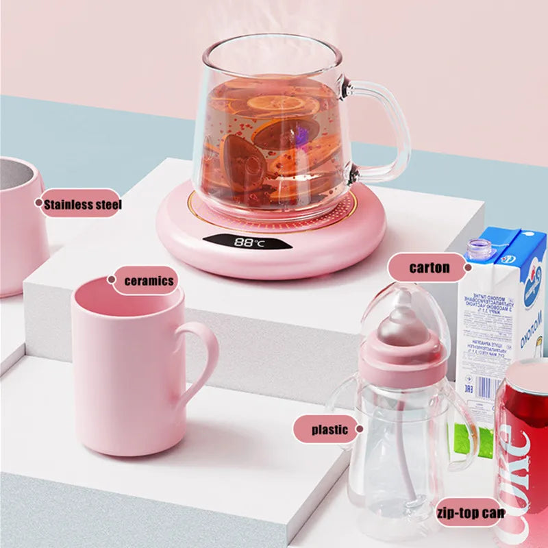 Thermostatic USB Heating Coaster with 3-Speed Adjustment – 55°C Constant Temperature for Home Use