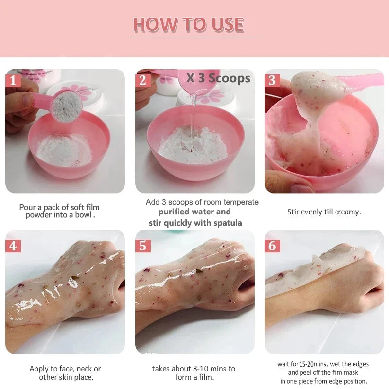 650g/200g Soft Hydro Jelly Mask Powder – DIY Hydrojelly Peel Off Masks with Hyaluronic Acid & Rose for Facial Skin Care