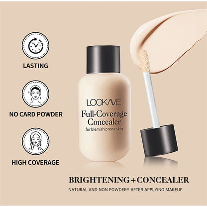 Full Coverage Liquid Concealer Cream – 12ml Waterproof Dark Circles & Face Foundation Makeup Base