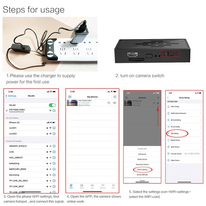 HD 1080P DIY Portable 4K WiFi Mini Camera — P2P Wireless Micro Camcorder with Motion Detection, Loop Recording, Remote Viewing, and Battery