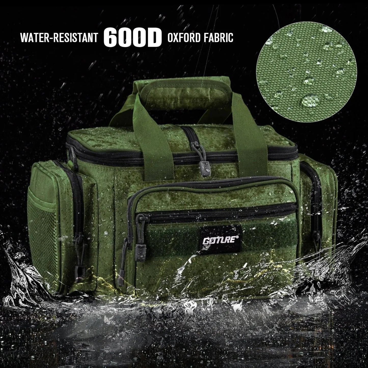 Goture Fishing Tackle Shoulder Bag – 38x23x19cm High Capacity 600D Oxford Cloth Outdoor Cycling & Camping Backpack