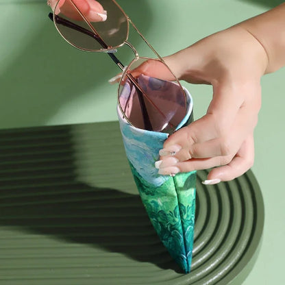Van Gogh Wild Rose Floral Glasses Case – Art Inspired Eyewear Pouch for Sunglasses, Unisex Storage