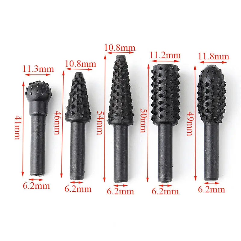Woodworking Drill Bit Set - 1/4'' 5PCS Cutting Tools for Wood Carving, Carpentry, and Work | Wood Cutting Drill Bit Set