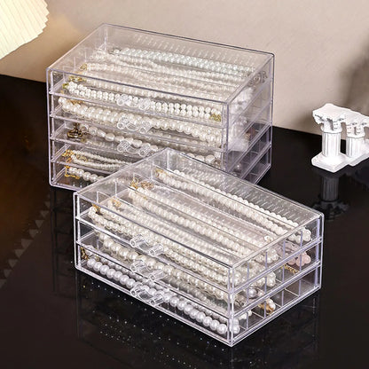 Transparent Necklace Storage Box – Jewelry Tray & Display Cabinet for Women’s Drawers