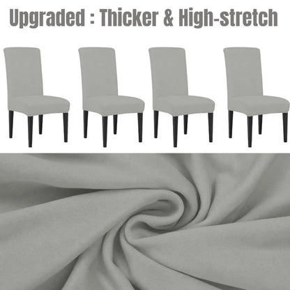 4Pc High Stretch Dining Chair Covers – Elastic Non-Slip Slipcovers, Removable Seat Protectors for Living Room, Kitchen & Wedding