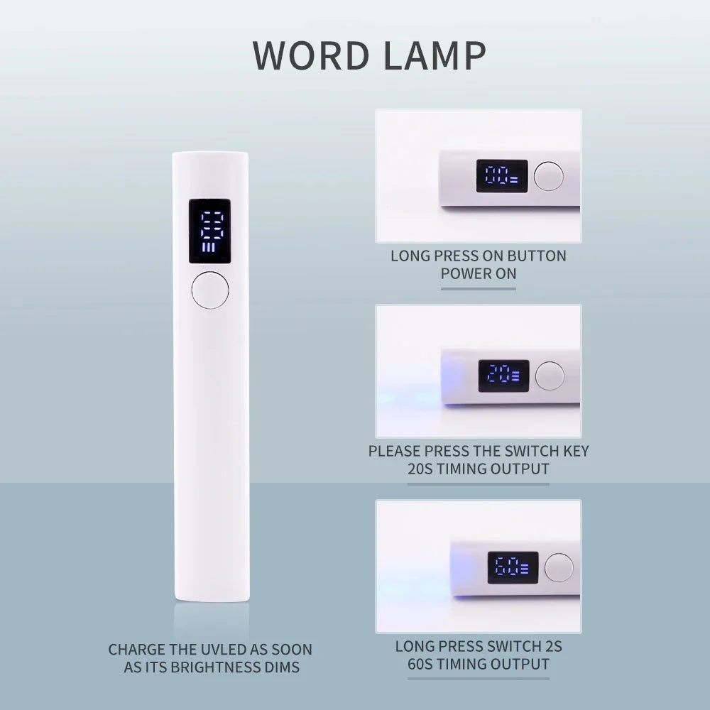 Portable USB Rechargeable UV Nail Lamp Dryer: Quick Drying LED Light for Gel Varnish - Handheld Manicure Tool