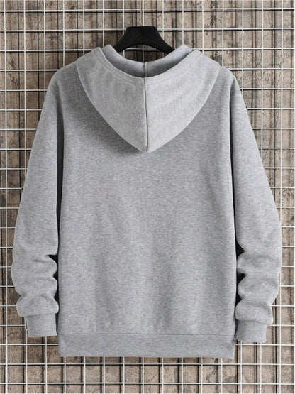 Men's Autumn Zipper Hoodie Jacket – Long Sleeve Loose Fit Casual Streetwear Coat