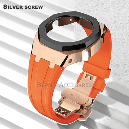 GEN4 Casioak GA2100 Mod Kit – Stainless Steel Case, Bezel, and Rubber Strap Replacement for G-SHOCK GA2100/GA2110