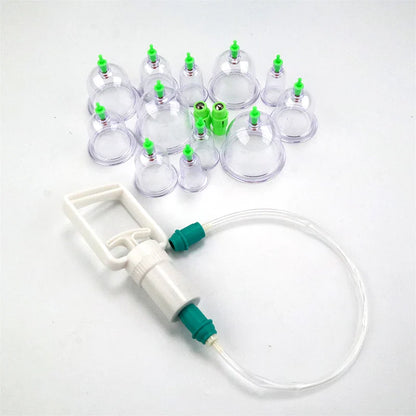 12/6 Pcs Jar Vacuum Cupping Set – Meridian Therapy & Acupuncture Suction Cups for Anti-Cellulite Body Massage