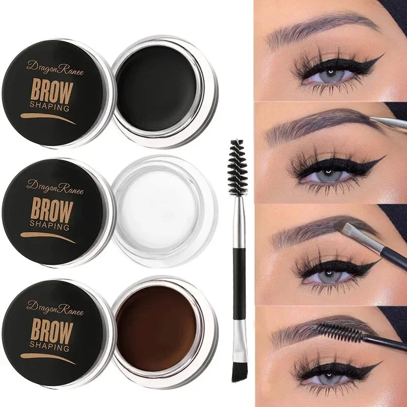 Matte Brown Black Eyebrow Cream – 3D Natural Tint Gel Wax, Waterproof & Long-Lasting Brow Enhancer