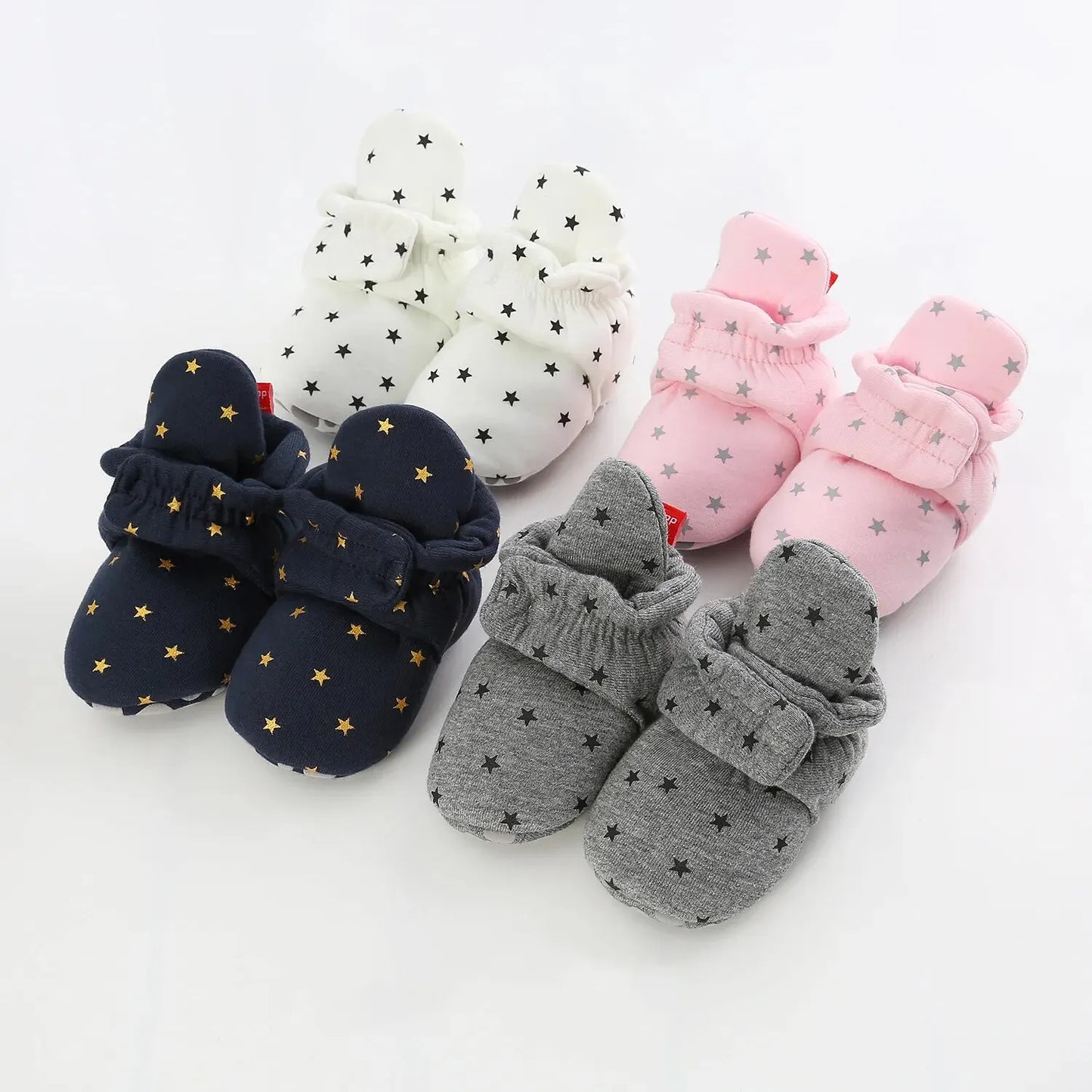 Meckior Baby Socks Shoes – Star Toddler First Walkers Booties, Soft Cotton Anti-Slip Shoes for Boys and Girls