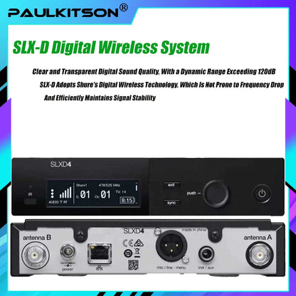 SLXD Wireless Microphone System – 500/600/800MHz 4-Pin Headset with KSM8/Beta58, Professional Audio for Stage & Karaoke