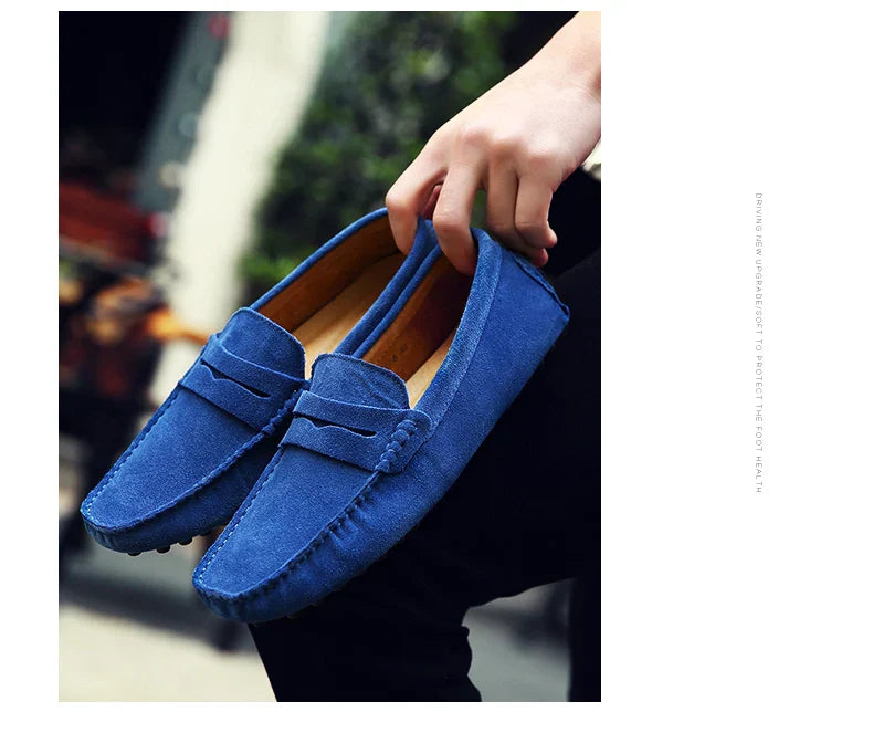 Men's High-Quality Leather Loafers – Casual Moccasins Slip-On Flats, Fashion Driving Shoes, Size 38-49