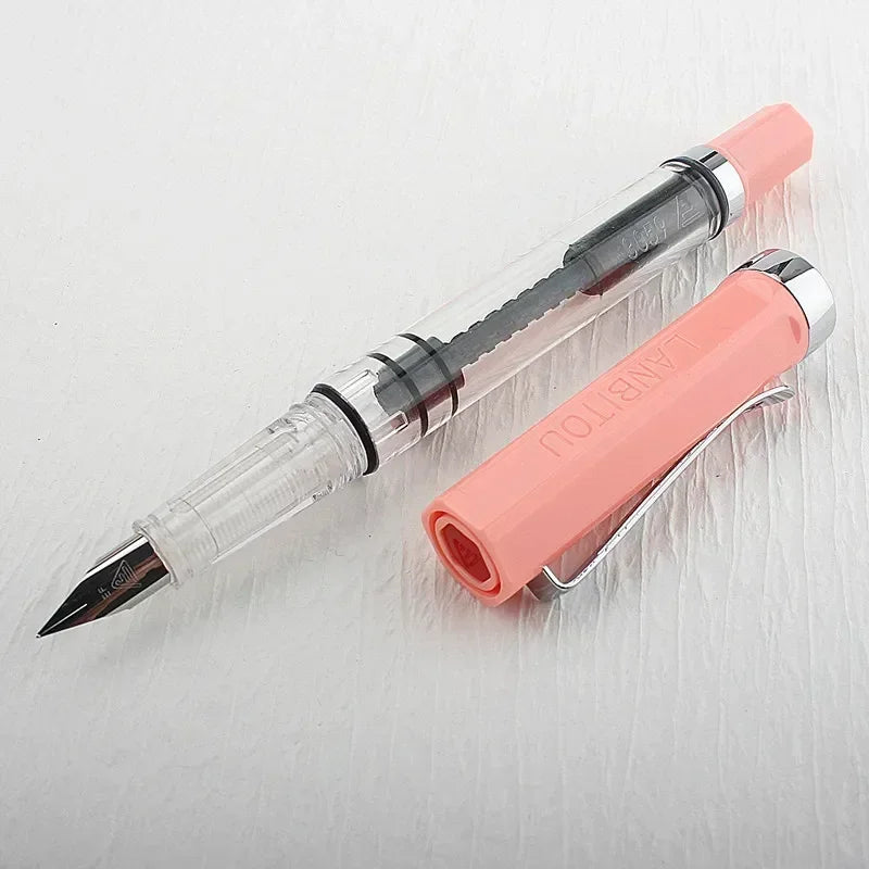3059 Piston Fountain Pen – High-Quality Transparent Resin with EF/F Nib (0.38/0.5mm) for Business & Gift