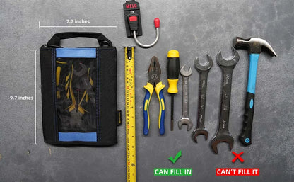 MELOTOUGH Canvas Tool Pouch | 2-Pack Zipper Bags with Mesh Window & Hanging Grommets