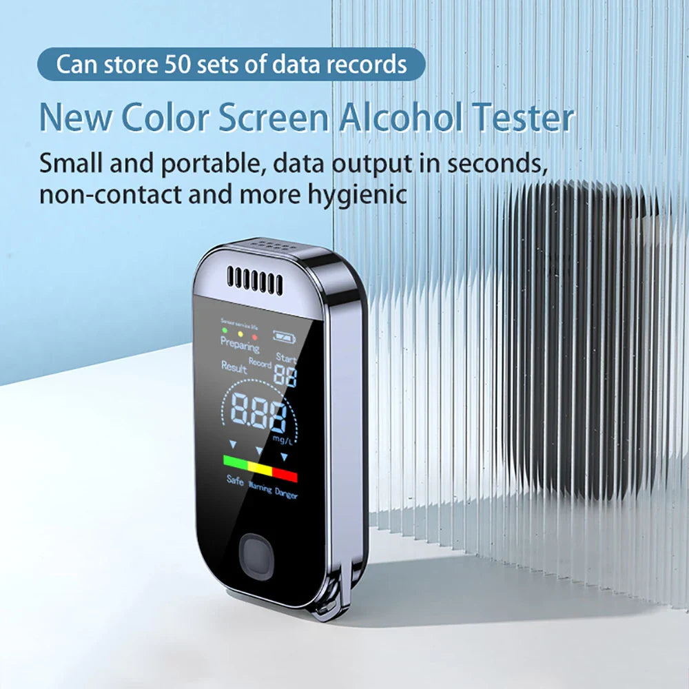 Digital Breath Alcohol Tester – USB Rechargeable Professional Breathalyzer with LCD Display & Keychain