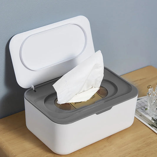 Portable Wet Tissue Box Dispenser with Lid – Dustproof Napkin & Tissue Holder for Baby, Car, and Home Use